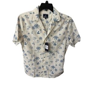 NWT Ben Sherman Men's Hawaiian Print Short‎ Sleeve Shirt – Size S – Retail $99